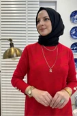 Bilge Kırmızı Triko Tunik - 2