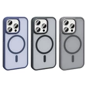 Vendas iPhone 15 Pro Max Kılıf Magsafe Şarj Özellikli Mat Arka Yüzey Zore Sio Kapak - 11