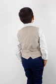 Erkek Çocuk Çizgili Keten Yelek - 3