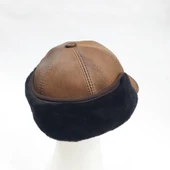 Kulak Üstü Kürklü Taba Renk Kep - 3