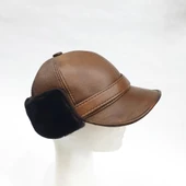 Kulak Üstü Kürklü Taba Renk Kep - 9
