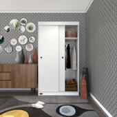 Kenzlife gardırop sürgülü kapaklı kapılı karanfil100 byz gardolap dolap - 1