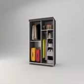 Kenzlife gardırop sürgülü kapaklı kapılı 100 papatya gri aynalı gardolap dolap thumbnail 3