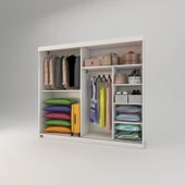 Kenzlife gardırop sürgülü kapaklı kapılı 200 papatya byz gardolap dolap - 3