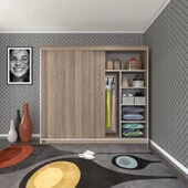 Kenzlife gardırop sürgülü kapaklı kapılı 200 papatya crd gardolap dolap thumbnail 1