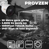 PROVZEN RİVO 10 Kameralı Güvenlik Kamerası Geniş Açı Gece Görüşü - 3