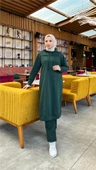 Uzun Tunik Kapşonlu Kenardan Yırtmaçlı İkili Spor Takım - 03034.021 - Nefti - 6
