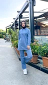 Kapşonlu O Yaka Sade Basic İkili Eşofman Spor Takımı - 03039.004 - Mavi - 5