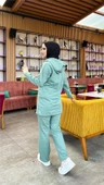 Kapşonlu Çıtçıtlı Sade Basic İkili Eşofman Spor Takımı - 03036.100 - Çağla Yeşili thumbnail 7