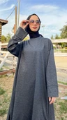 O Yaka Yırtmançlı Uzun Geniş Rahat Tunik Pantolon Sade Basic Spor Takımı - 03040.017 - Antrasit - 8