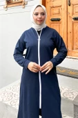 Bisiklet Yaka Fermuarlı Uzun Tunik Sade Basic Spor Takımı - 03044.015 - Lacivert - 6