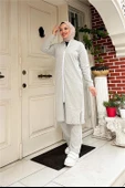 Bisiklet Yaka Fermuarlı Uzun Tunik Sade Basic Spor Takımı - 03044.008 - Gri thumbnail 3
