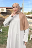O Yaka Yırtmançlı Uzun Geniş Rahat Tunik Pantolon Sade Basic Spor Takımı - 03040.008 - Gri - 3