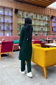 Kapşonlu Yandat Çıtçıtlı Sade Basic Uzun Tunik ve Pantolon İkili Spor Takım - 03071.021 - Nefti - 9