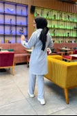 Kapşonlu Fermuarlı Belden Bağlamalı Sade Basic İkili Spor Takımı - 03070.008 - Gri - 6
