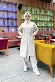 Önden İki Cepli Sade Basic Uzun Tunik Pantolon İkili Spor Takımı - 03067.027 - Ekru thumbnail 1