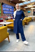 Önden İki Cepli Sade Basic Uzun Tunik Pantolon İkili Spor Takımı - 03067.202 - Açık Lacivert - 1