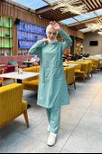 Önden İki Cepli Sade Basic Uzun Tunik Pantolon İkili Spor Takımı - 03067.100 - Çağla Yeşili thumbnail 5