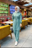 Kapşonlu Fermuarlı Belden Bağlamalı Sade Basic İkili Spor Takımı - 03070.100 - Çağla Yeşili - 4