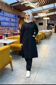 Önden İki Cepli Sade Basic Uzun Tunik Pantolon İkili Spor Takımı - 03067.003 - Siyah - 3