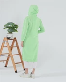 Atlas Kapşonlu Uzun Sade Basic Sweatshirt - 03007.203 - Açık Yeşil - 2