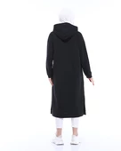 Atlas Kapşonlu Uzun Sade Basic Sweatshirt - 03007.003 - Siyah - 6