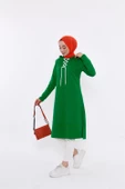 Eflin Yakadan Bağlamalı Kapşonlu Uzun Sweatshirt - 03030.111 - Benetton Yeşil - 3
