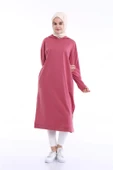 Atlas Kapşonlu Uzun Sade Basic Sweatshirt - 03007.101 - Gül Kurusu - 1