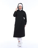 Atlas Kapşonlu Uzun Sade Basic Sweatshirt - 03007.003 - Siyah - 7
