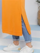 Atlas Kapşonlu Uzun Sade Basic Sweatshirt - 03007.036 - Oranj - 7