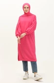 Hira Balon Kol Midi Boy Sade Basic Sweatshirt - 03031.025 - Fuşya - 3