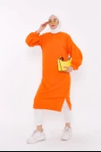 Hira Balon Kol Midi Boy Sade Basic Sweatshirt - 03031.036 - Oranj thumbnail 2