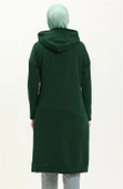Aysima Yaka Detaylı Kapşonlu Sade Basic Sweatshirt - 03032.032 - Zümrüt - 5