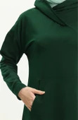 Aysima Yaka Detaylı Kapşonlu Sade Basic Sweatshirt - 03032.032 - Zümrüt - 4