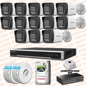 Provzen Hikvision 13 İp Kameralı 4mp Hibrit Colorvu Kamera Seti - 1