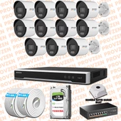 Provzen Hikvision 11 Kamera İp Set 7/24 Renkli Colorvu Mikrofonlu - 1