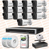 Provzen Hikvision 13 Kameralı İp Kamera Seti 4mp 1440p Mikrofonlu - 1