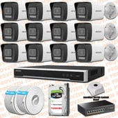 Provzen Hikvision İp 12 Kameralı Set 1080p Colorvu Mikrofonlu - 1