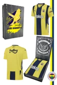 Fenerbahçe Orijinal  Yeni Sezon Sarı Lacivert Çubuklu Forma Kanarya BaskılıHediyelik Ahşap Kutulu - 1