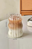 2li Pipetli Sukabağı Şekli Latte Bardak Seti Iskandinav Tarz Cam Bardak Kahve Kokteyl Sunum Bardağı - 5