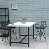 Knsz ufak boy tel bar sandalyesi 4 lü uslu syhsyh kolçaklı 55 cm oturma yüksekliği mutfak bahçe cafe ofis thumbnail 3