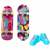 HXL17 Hot Wheels Skate Retro Temalı İkili Parmak Kaykay ve Ayakkabı Paketi - 6