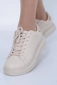 Lady Classy Bej Rahat Kalıp Bağcıklı Sneaker - 4