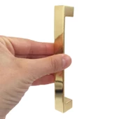 Bihter Düz Kulp 128 mm Altın Mutfak Kulpu Çekmece Dolap Kapak Kulbu Metal  Mobilya Dolabı Kulpları - 3