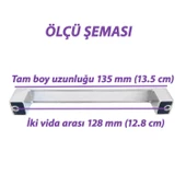 Bihter Desenli Kulp 128 mm Krom Mutfak Kulpu Çekmece Dolap Kapak Kulbu Metal  Mobilya Dolabı Kulpları - 2