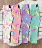 Lolipop Baskılı Çocuk Tayt 4'lü Set Beyaz Pembe Lila Yeşil (HaIria3dpXRnR) - 1
