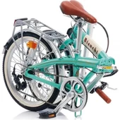 BIANCHI FOLDING NEW VINTAGE KATLANIR BİSİKLET 290H 20 JANT 7 VİTES CELESTE KREM CK16 GLOSSY thumbnail 2