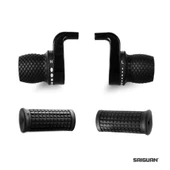 SAIGUAN BİSİKLET VİTES KOLU SET KDSG-02A 3X7Lİ NO INDX AMBALAJSIZ SİYAH VTS-126 - 1