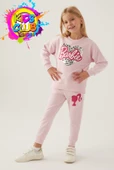 Barbie Lisanslı 1764 Sweatshirt ve Pantolon Alt Üst Kız Çocuk Eşofman Takımı - 2