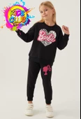 Barbie Lisanslı 1764 Sweatshirt ve Pantolon Alt Üst Kız Çocuk Eşofman Takımı - 4
